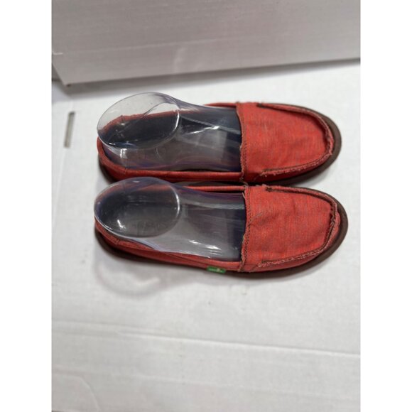 Sanuk womens Red Washed Canvas Loafers Size 6 - Picture 9 of 9
